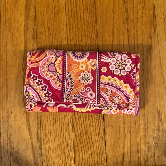 Vera Bradley Pink and Orange Floral Wallet - Picture 1 of 3